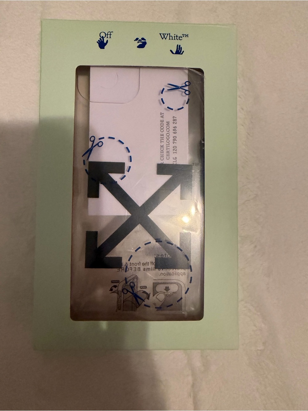 Off-White Clear Phone Case with Black Arrow Graphic - IPhone 12 PRO - NWT